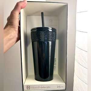 House of Harlow 1960 Black sparkle Accent Tumbler stainless steel New